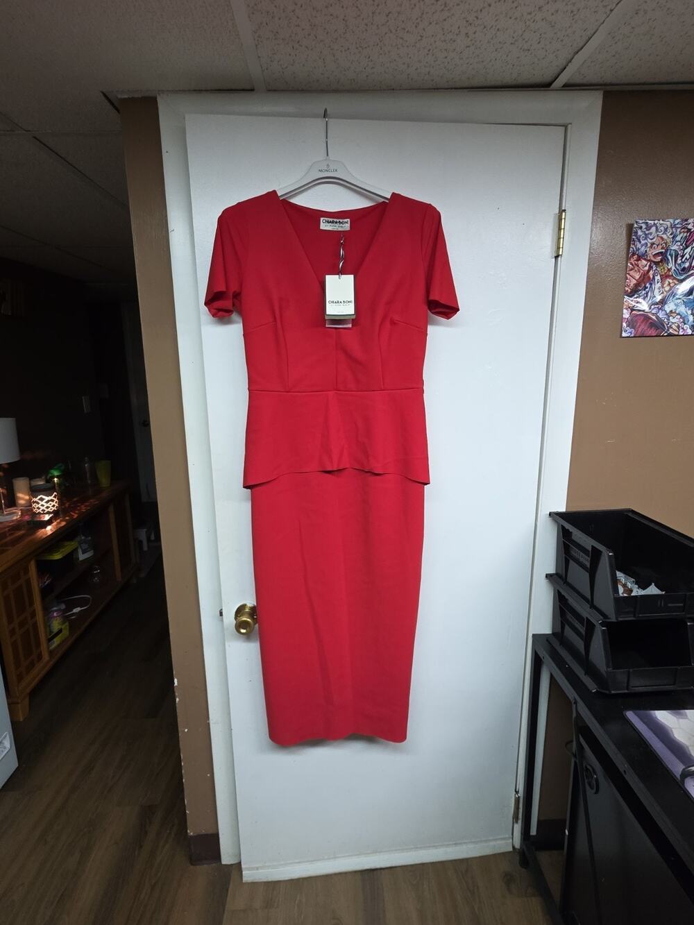 Chiara Boni La Petite Robes V Neck Red Dress NWT
